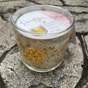 Jessica Simpson smiley face Themed LED and Flame Candle- NWT